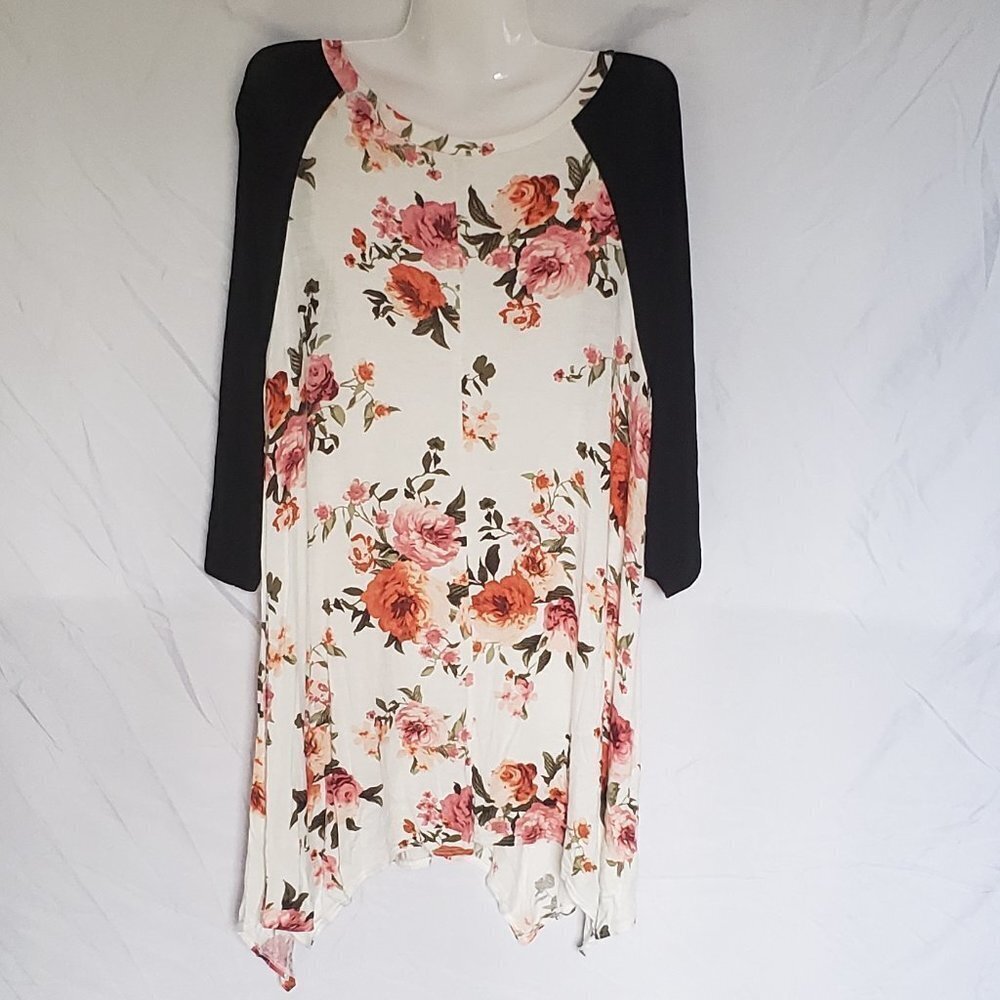 Ladies COOL MELON Floral Dress in Cream - 3X